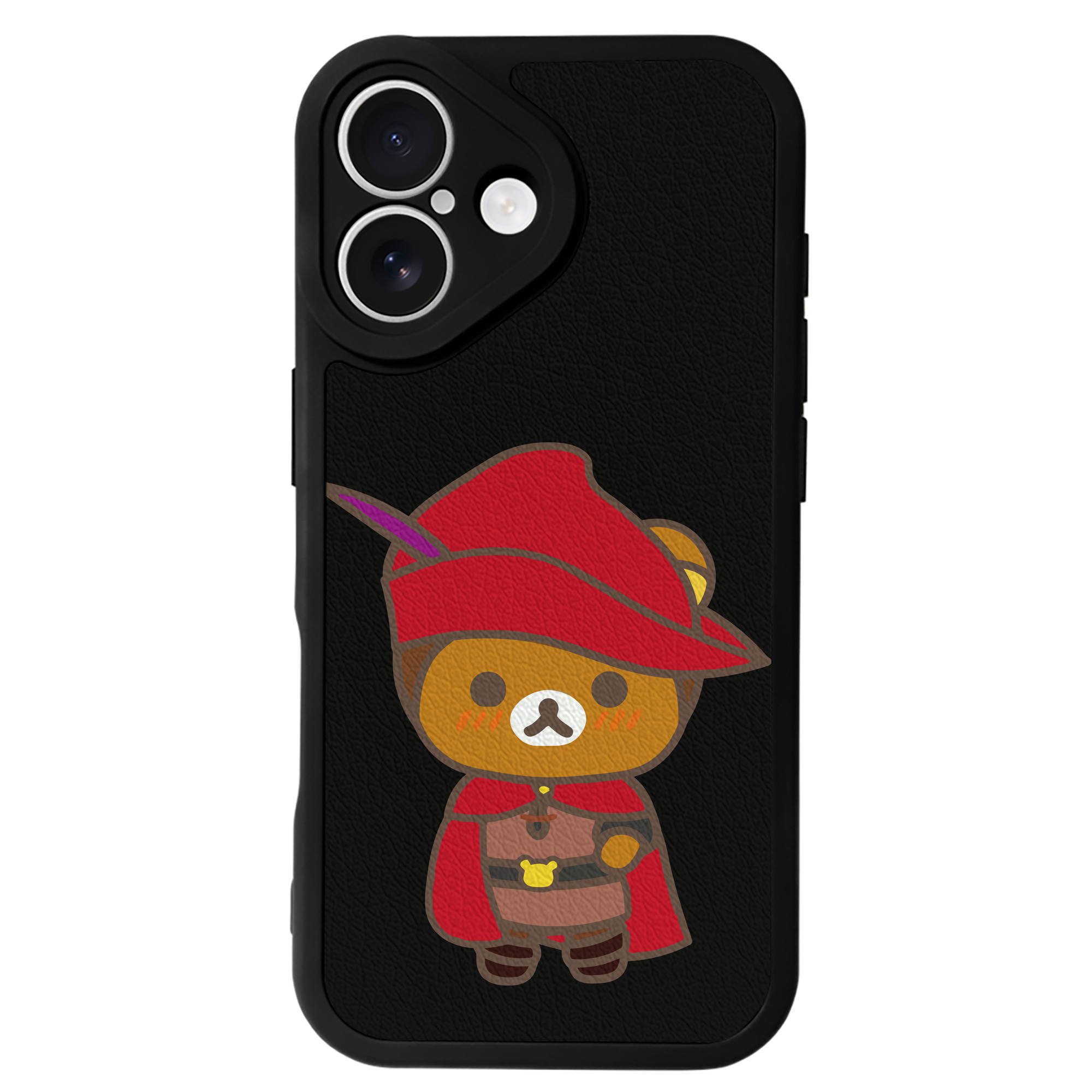 （画像用） リラックマ リラックマ キイロイトリ Rilakkuma Korilakkuma Kiiroitori 【iPhone 16シリーズ対応】シリコンスマホケース（レザー調） 材質：シリコン